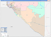 El Paso Metro Area Wall Map Color Cast Style